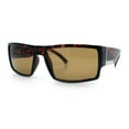 thumbnail image 5 of Mens Glass Lens Narrow Rectangle Plastic Sporty Squared Sunglasses Tortoise - Brown, 5 of 8