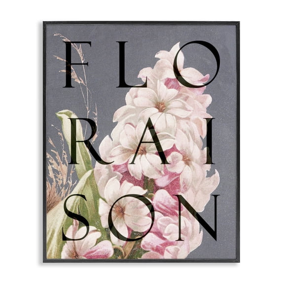 Stupell Industries Shabby Chic Floraison Blooming Flower Black Framed Giclee Art, 11 x 14, by Lil' Rue