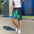 thumbnail image 5 of Bixox Men's Northern Lights 2 printed lightweight casual shorts, soft sleep shorts with pockets., 5 of 5