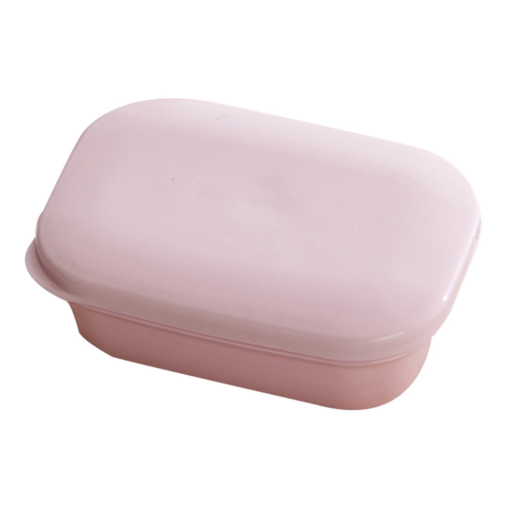 Creative Double Layer Leak-proof PP Plastic Bathroom&Shower Soap Dish,Pink 