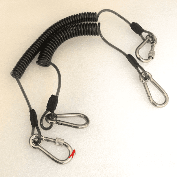 Cuerda telescópica de acero inoxidable perdida con hebilla para colgar, cuerda antipérdida, accesorios de pesca, llave eléctrica, paquete anticaída, cuerda de resorte de alambre de acero