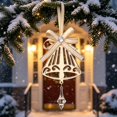 thumbnail image 7 of Dalxymotic Christmas Metal Hanging Ornament, Golden Hanging Decor with Bow, Xmas Tree Decoration, Hollow Metal Ornament, Christmas Ornament Decoration for Home, Tree, Mantel, 7 of 7