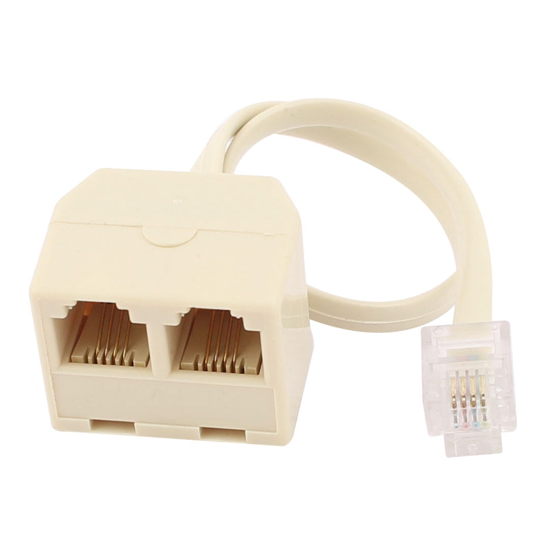 North fit systematic RJ11 6P4C 2 Way Outlet 1 to 2 Telephone Phone Jack Line Splitter Adapter  Beige - Walmart.com