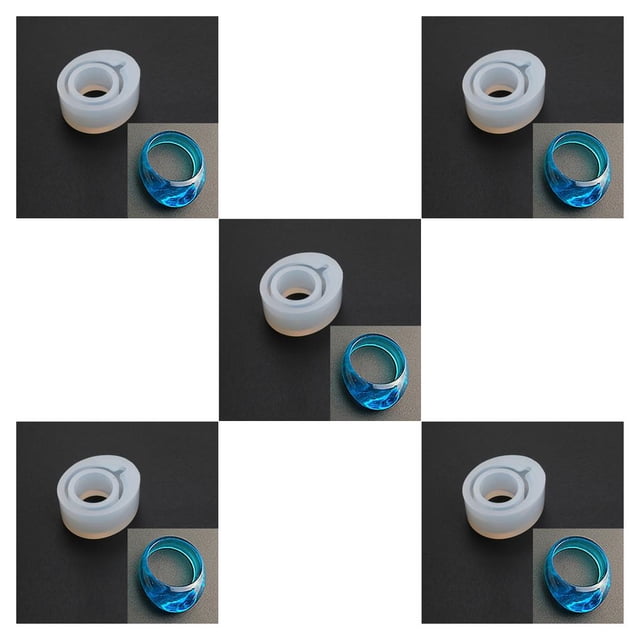 Jumpingount Molde de anillo de silicona para hacer anillos de joyería, molde de fundición de resina, artesanía DIY, 1 ud. Type3 NO3 Jumpingount CBP002066