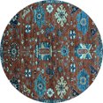 thumbnail image 1 of Ahgly Company Indoor Round Oriental Light Blue Industrial Area Rugs, 5' Round, 1 of 4