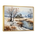 thumbnail image 2 of Designart "Countryside Snowy Simplicity Winter VII" Landscapes Floater Framed Canvas Wall Art, 2 of 7