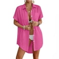 thumbnail image 3 of Rosvigor Women Swimsuit Cover up Shirt Dress Women Button Down Bathing Suit Beachwear Sun Protection Blouse, 3 of 8
