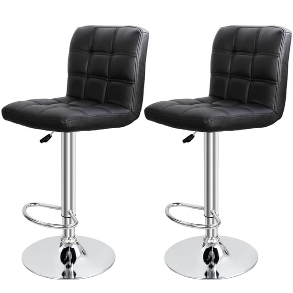 SONGMY 2 PCS Adjustable 360 Degree Swivel Bar Stools, PU Leather Chair with Back, Counter Height Dining Stools