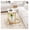 White, variant on C Shaped Side Table, Modern Sofa End Table with Faux Marble Top & Shelf - Living Room Bedroom Furniture - White & Gold/Black, 24x16x24"