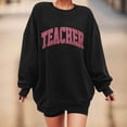 thumbnail image 2 of Bmisegm Chandail en Molleton Surdimensionné pour Femmes Manches Longues Col Rond Pull Décontracté Automne 2024 Vêtements Tendance Chandails en Molleton Décontractés pour Femmes Noir S, 2 of 5