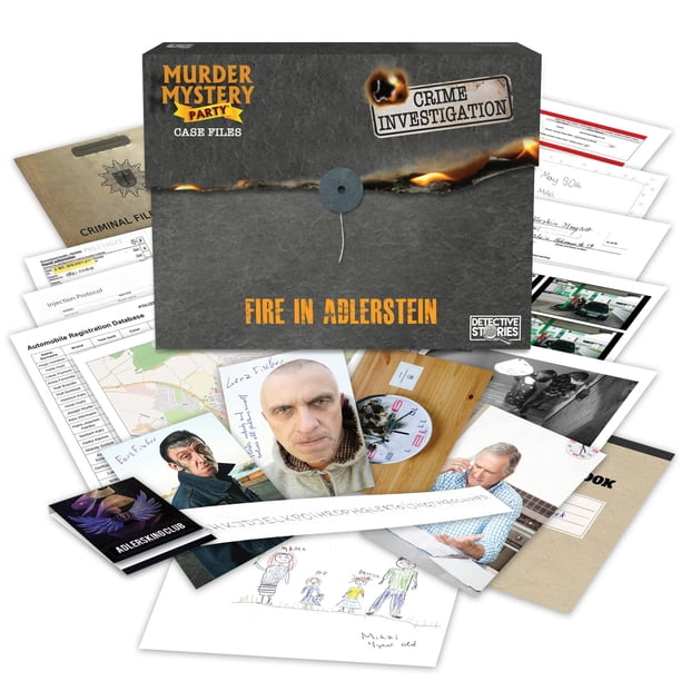 Mather Mystery Party Case Files: Fire in Adlerstein Mystery Detective Case File Game para 1 University Games University Games