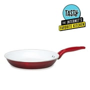 Tasty 10" Ceramic Non-Stick Dishwasher Safe Fry Pan, Titanium Reinforced, Red