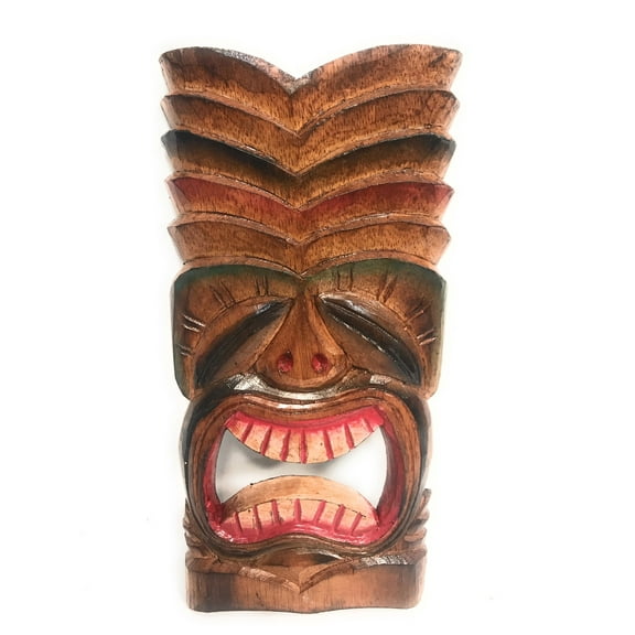 Big Kahuna Tiki Mask 12" Wall Plaque - Hand Carved | #dpt515030