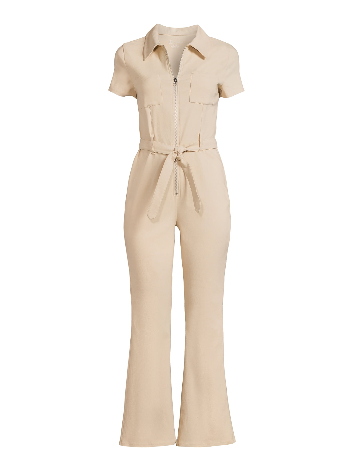 No Boundaries Juniors Utility Jumpsuit With Zipper, Sizes XS-XXXL