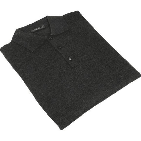 Mens PRINCELY Soft Merinos Wool Sweater Knits Lightweight Polo 1011-40 Charcoal