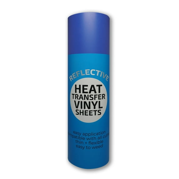 Craftables Blue Reflective Iron On Heat Transfer Vinyl 50 ft. Roll | Metallic, Reflective Finish - Great for Safety