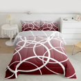 thumbnail image 2 of Manfei Abstract Circle Full Size Comforter Sets 3-Piece, Gray Red Ombre Bedding Comforter Set, Geometric Line Bedding Sets, Luxury Bedroom Decor, 2 of 8