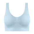 thumbnail image 2 of Plus Size Sports Bra for Women, Medium Support Wire-Free Workout Bra with Removable Padded, Seamless Yoga Bra for Large Bust,Light Blue,34, 2 of 6