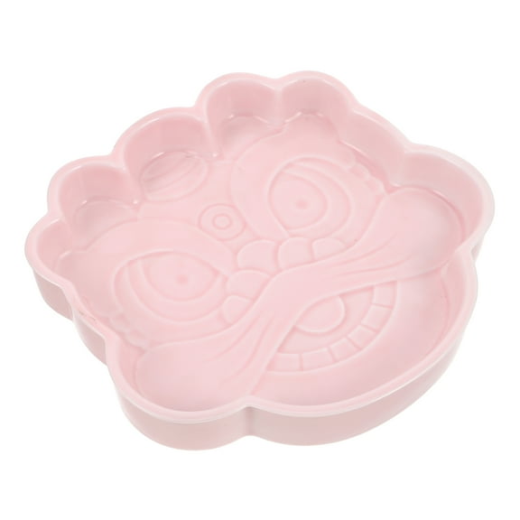 GOOHOCHY Pink Ceramic Fruit Platter with Flat Bottom for Kitchen Use and Parties Small Dessert Plate 7.5 inches