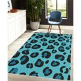 thumbnail image 4 of Animal Decorative Rug, Leopard Animal Skin Pattern in Abstract Style Wild Safari Jungle Theme, Quality Carpet for Bedroom Dorm and Living Room, 6 Sizes, Aqua Black, by Ambesonne, 4 of 4