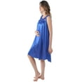 thumbnail image 3 of Venice Women's Silky Looking Nightgown w Sequins & Ribbon Roses 40N Medium Royal Blue, 3 of 5
