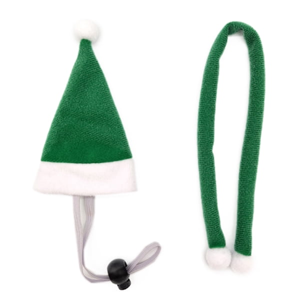 Conjunto de ropa de conejillo de indias navideño con gorro de Papá Noel y bufanda de animales pequeños