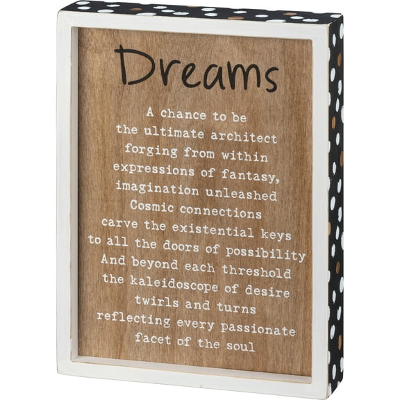 Primitives Inset Box Sign - Dreams A Chance To Be