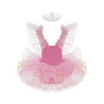 thumbnail image 2 of iiniim Kids Girls Ballet Dress Tutu Skirted Leotard Performance Dance Costumes Ballerina Outfit, 2 of 7