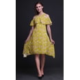 thumbnail image 2 of Bimba Robe Droite à Épaules Dénudées Style Chic Imprimé Floral Jaune pour Femmes Tunique d'Été - Moyen, 2 of 6
