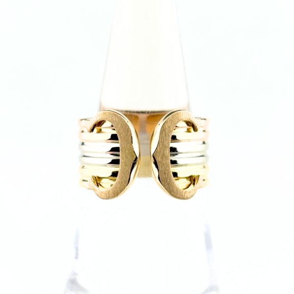 Pre-Owned Cartier 2C Yellow Gold (YG), Pink (PG), White (WG) Ring, 750, Women's