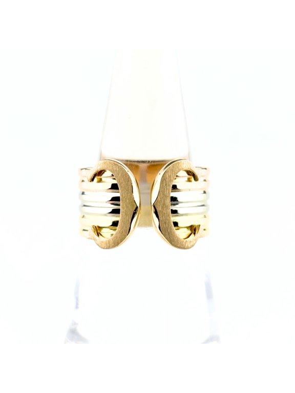 Pre-Owned Cartier 2C Yellow Gold (YG), Pink (PG), White (WG) Ring, 750, Women's