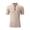 Khaki, variant on HomeDM Men's Quarter Zip Short Sleeve Athletic T-Shirts Mock Neck Solid Color Workout Pullover Tops, Dark Gray Size L