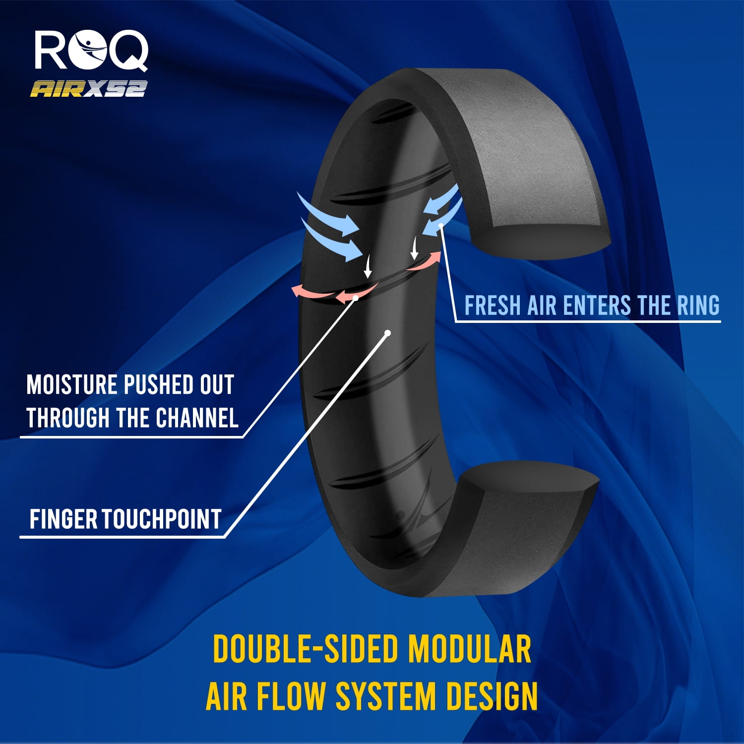 ROQ Silicone Rings For Men - 4 Pack Breathable Wedding Bands, 8mm Beveled Edge, Size 12 (Black Camo, Black, Grey, Silver) - View #10