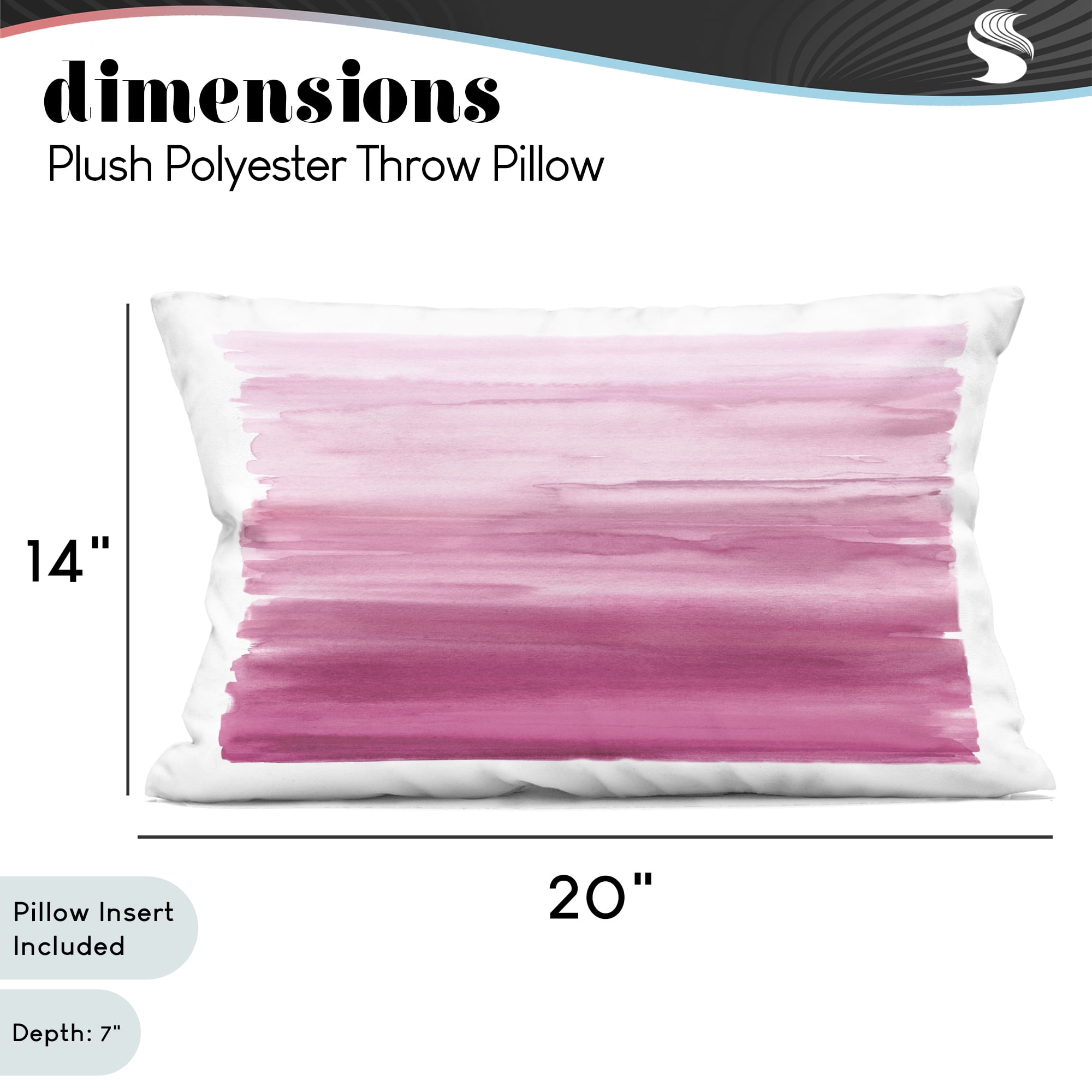 Stupell Industries Ombre Pink Blush Decorative Printed Throw Pillow, design by Allie Corbin, 14 x 7 x 20