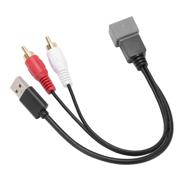USB RCA Adapter Cable, Compact Design Audio Video Cables Converter High Speed Data Transfer Sound Quality for Car Radio