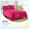 thumbnail image 5 of Sweet Home Collection California King Sheet Sets, Classic 1800 Series Deep Pocket 4 Piece, Luxury Soft Microfiber Bed Sheet Sets, Fuchsia, 5 of 5