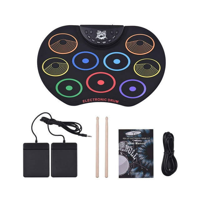 Tachiuwa Electronic Drum Set Compact Potable Drum Kits for Children Professional Kids