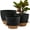 Black With Brown, variant on 3- Planter Pots, 10 9 8 Inch Self Watering Flower Pots for Indoor Outdoor Garden , White