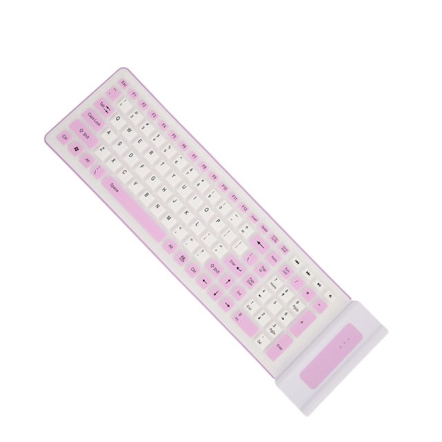 Foldable Silicone Keyboard 107 Keys 2.4G Wireless USB Foldable Waterproof Dustproof Two Colors Silent Keyboard for PC Laptop