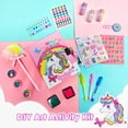 thumbnail image 3 of PinkSheep Unicorn Diary with Lock and Keys, Unicorn Stationery Set with Diary Stamps Stickers Pens Journal Notebook, 3 of 8