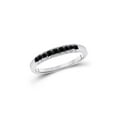 thumbnail image 1 of FB Jewels 10kt White Gold Womens Princess Black Color Enhanced Diamond Band Ring 1/4 Cttw, 1 of 1