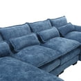 thumbnail image 3 of 110'' Fabric Sectional Sofa Couch, Reversible U-Shape Cloud Sofa with 2 Ottoman, 4-Seat Sofa Couch with Pillow for Living Room, Apartment, 3 of 7