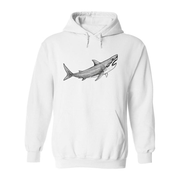 Great Shark Sketch Hoodie Men -Image by Shutterstock, Male XX-Large