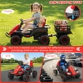 thumbnail image 2 of Farmdex 24 Volt Ride on Cars with Detachable Trailer, Battery Powered Ride on Toys with Remote Control, Ride on ATV Quad w/ BLuetooth, Music, Battery Display, Light Control, 5 MPH, Red, 2 of 8