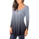 thumbnail image 3 of ICHUANYI Liquidación Camiseta casual para mujer Impreso Manga larga Cuello redondo Fruncido Jersey Blusa Tops ICHUANYI WER202308253128, 3 of 6