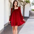 thumbnail image 4 of Women's Long Sleeve Dress with Chic Design and Flattering Fit - X Large, Burgundy, 4 of 7