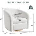 thumbnail image 5 of Merluxy Accent Chair for Living Room, 360° Swivel Armchair,Teddy Upholstered, White, 5 of 8