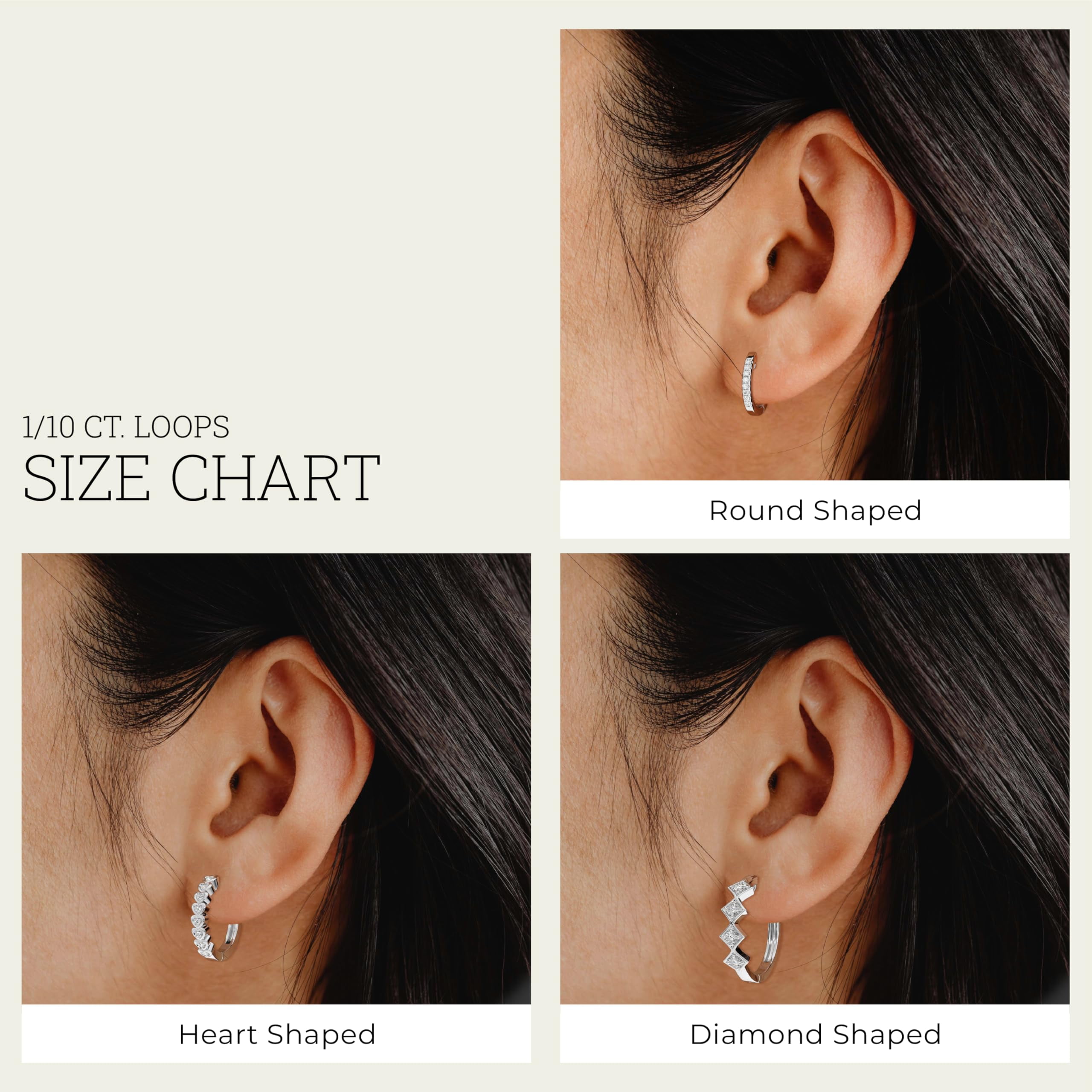 Gilded 1/4 Carat Total Weight Lab-Grown Diamond Hoop Earrings for Women in 14KT Gold Plated Sterling Silver | Heart Shaped Hoops | Hypoallergenic Fine Jewelry | Hinged Closure | SI1 Clarity, F Color