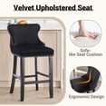 thumbnail image 3 of Bar Stools Set of 2, LegaHome 26" Counter Height Bar Stools with Back Sets of 2, Velvet Upholstered Bar Stool with Button Tufted & Nailhead Trim, Counter Stool for 35-39" Kitchen Island, Black, 3 of 8