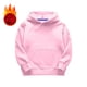 thumbnail image 2 of Gibobby Sudadera de cuello redondo de manga larga de algodónNiños Niñas Lana Sólida Manga Larga Patchwork Con Capucha Engrosada Sudadera Cálida Blusa Top(Rosa, 5-6 Años), 2 of 5